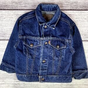 Vintage 1990s Levi's Made in USA Dark Wash Denim Jacket